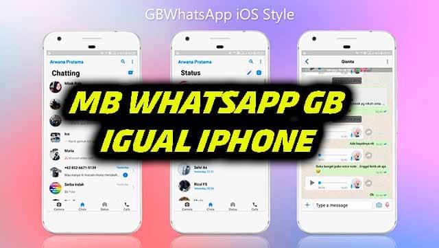 Whatsapp GB android atulizado MB Iphone